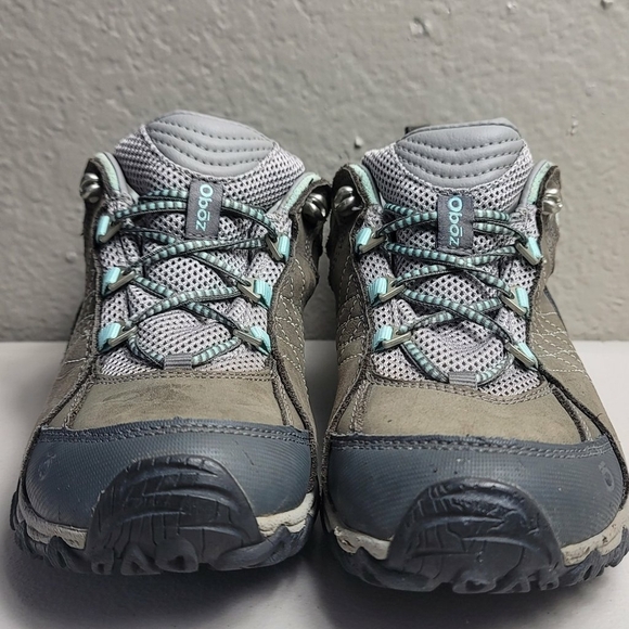 Oboz Sapphire Low Womens Size 7 Shoes Gray Leather Waterproof Hiking Sneakers - Picture 4 of 8